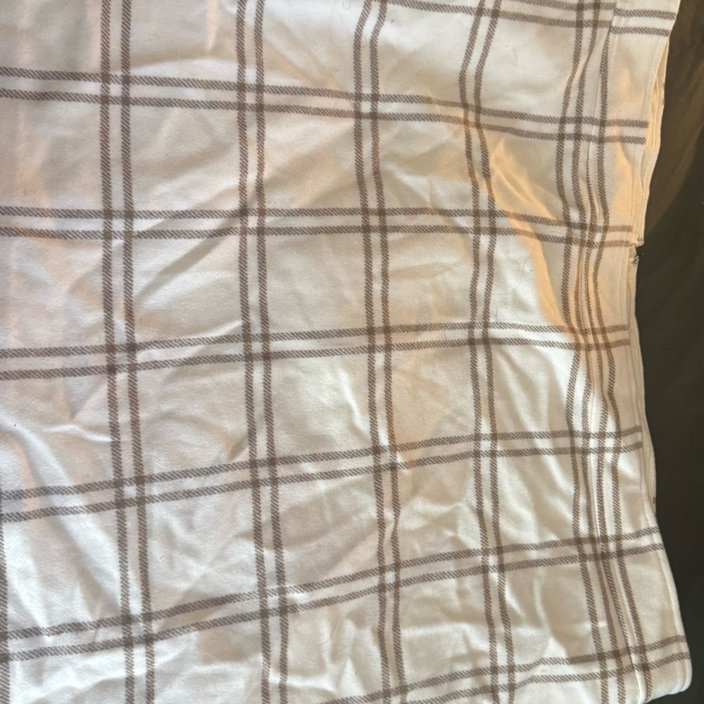 J. Crew Plaid Mini Skirt in Cream and Brown